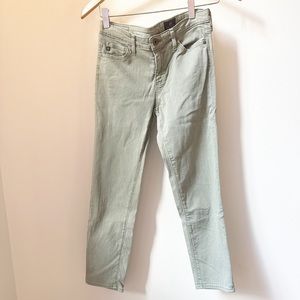 Women's AG Prima Mid-Rise Cigarette Crop in army green, size 25